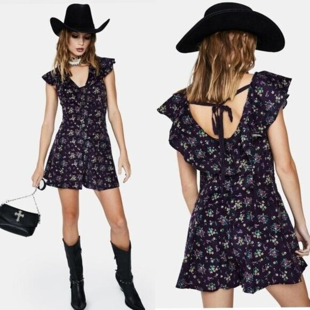 Floral Ruffle Sleeve Jumpsuit - Picture 3 of 12